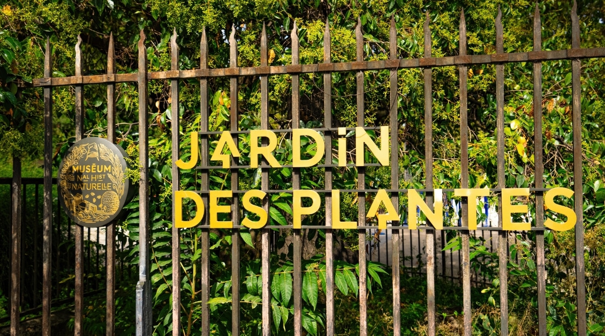 The entrance sign to the Jardin des Plantes in Paris France.