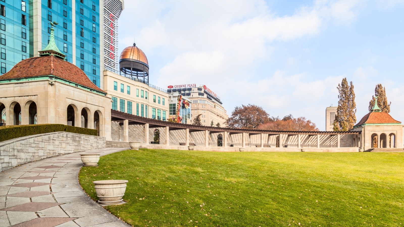 "Oakes Garden Theatre" features a picturesque view of Oakes Garden Theatre in Niagara Falls, Canada.