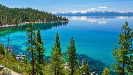 Blue Water of Lake Tahoe in Summer Time